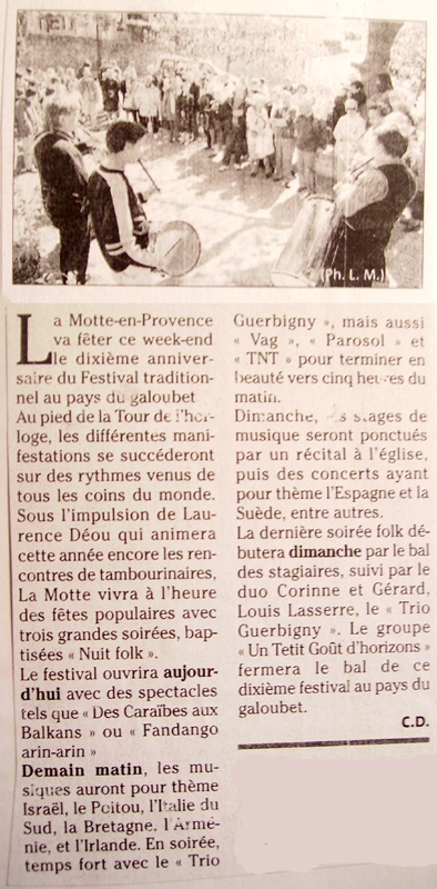 10e Festival Traditionnel au Pays du Galoubet