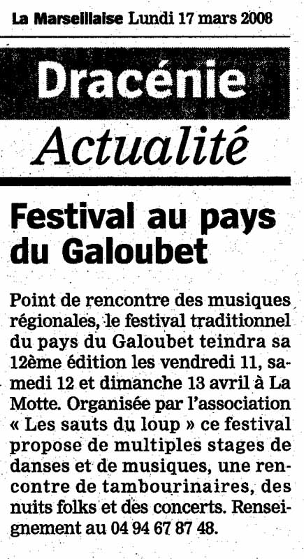 12e Festival Traditionnel au Pays du Galoubet