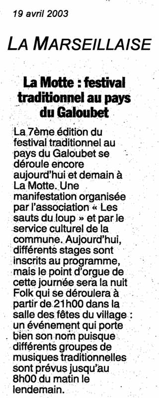 7e Festival Traditionnel au Pays du Galoubet