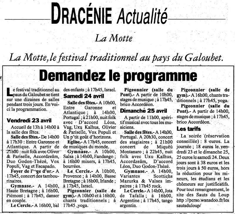 8e Festival Traditionnel au Pays du Galoubet